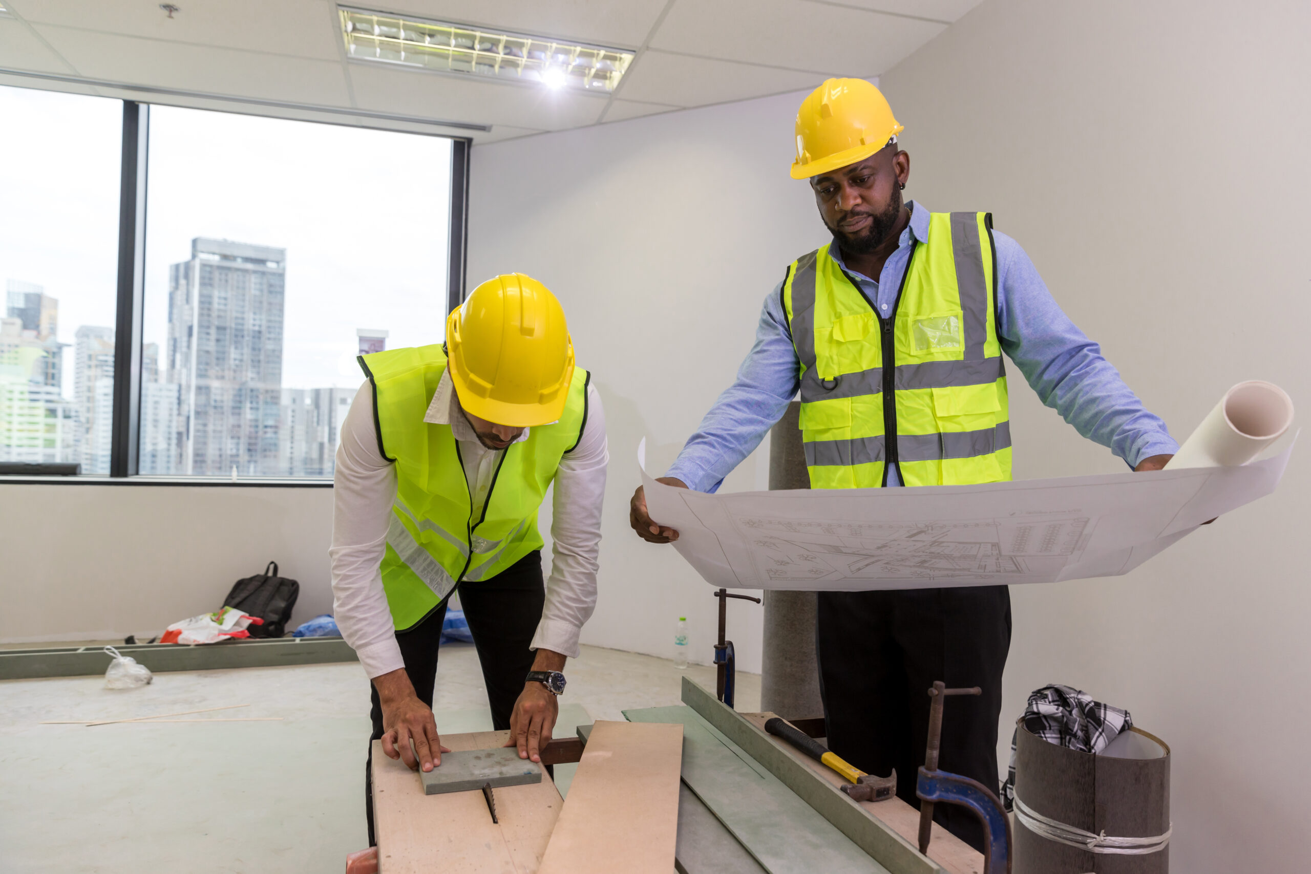 Office Refurbishment Services - looking at plans for office refurbishment